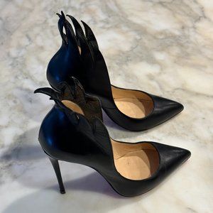 Christian Louboutin Black Leather Victorina Flame Pumps